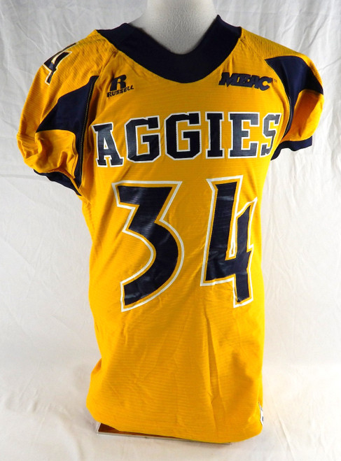 North Carolina A&T Aggies #34 Game Used Yellow Jersey Football L 307