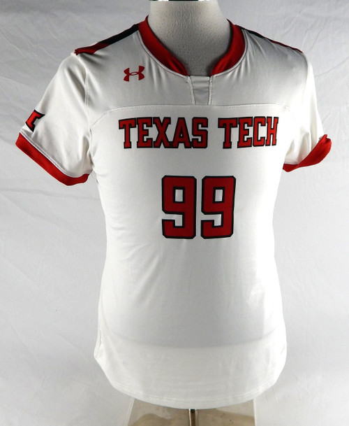 2020 Texas Tech Red Raiders #99 Game Used White Jersey Womens Soccer L 131