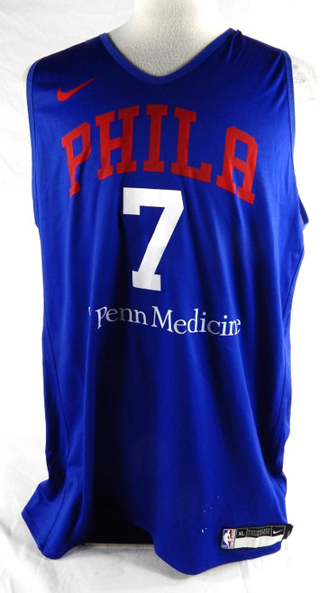 2024-25 Philadelphia 76ers Kyle Lowry #7 Game Used Blue Practice Jersey XL 727