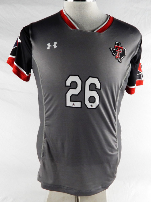 2021 Texas Tech Red Raiders #26 Game Used Grey Jersey Womens Soccer M 697