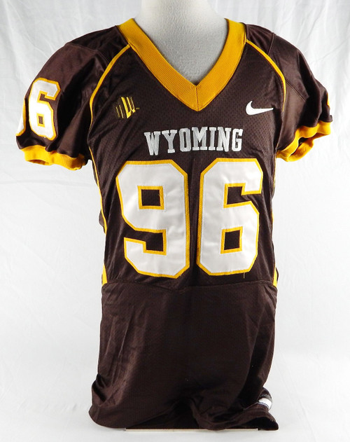Wyoming Cowboys Justin Bernthaler #96 Game Used Brown Jersey Football XL 339