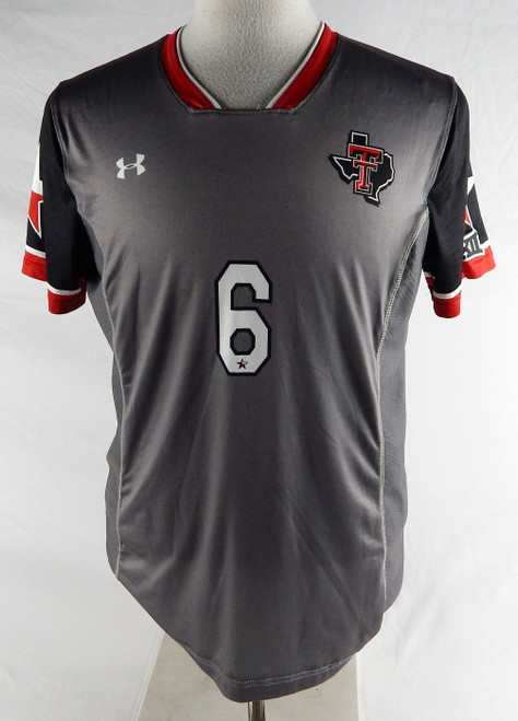 2021 Texas Tech Red Raiders #6 Game Issued P Used Grey Jersey Womens Soccer  L 4