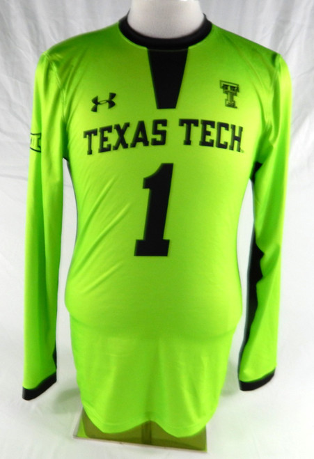 2020 Texas Tech Red Raiders #1 Game Used Green Jersey Womens Soccer M 721