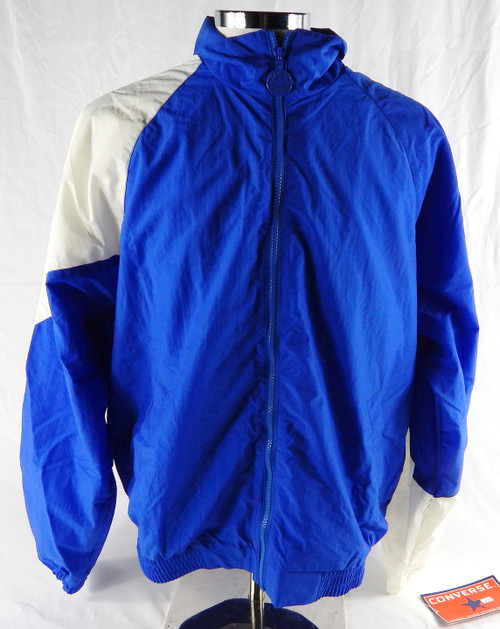 1990s Converse Chuck Taylor All Star Authentic Blue Wind Breaker Jacket NWT L 1
