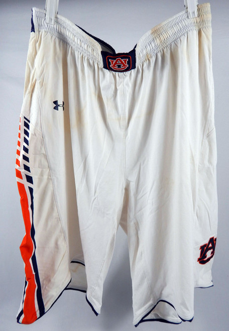 2012-13 Auburn Tigers #32 Game Used White Shorts XL 456