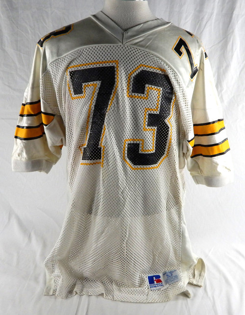 1990s Appalachian State Mountaineers #73 Game Used White Jersey Football 52 945