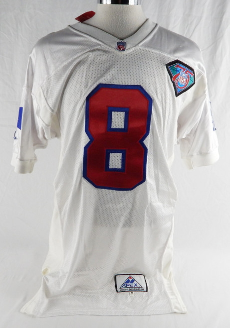 1994 New England Patriots #8 Game Issued White Jersey 75th Anniversary Patch 4