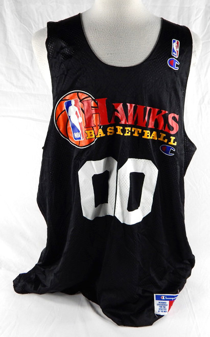 1990s Atlanta Hawks #00 Game Issued Black Practice Jersey XXXL 915