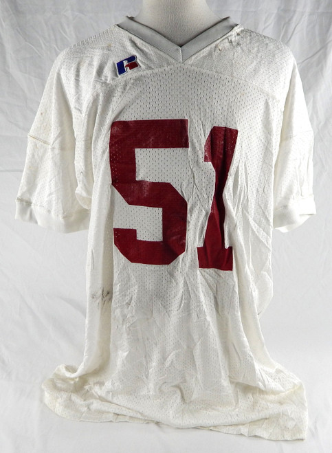 1990s Alabama Crimson Tide #51 Game Used White Practice Jersey XXXL 930