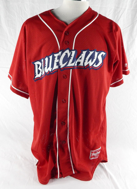 Lakewood BlueClaws Blank Game Issued Red Jersey XL 874