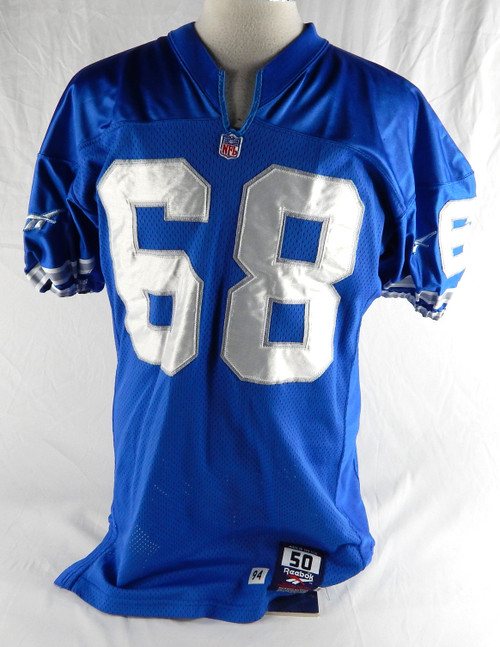 1994 Detroit Lions Leonard Burton #68 Game Used Blue Jersey 50 217