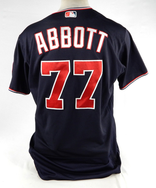 2023 Washington Nationals Cory Abbott #77 Game Issued Pos Used Navy Jersey 46 76
