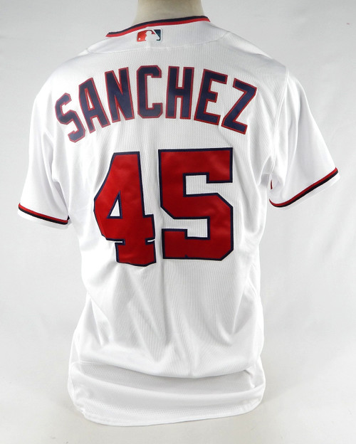 2022 Washington Nationals Aaron Sanchez #45 Game Issued White Jersey 46 420