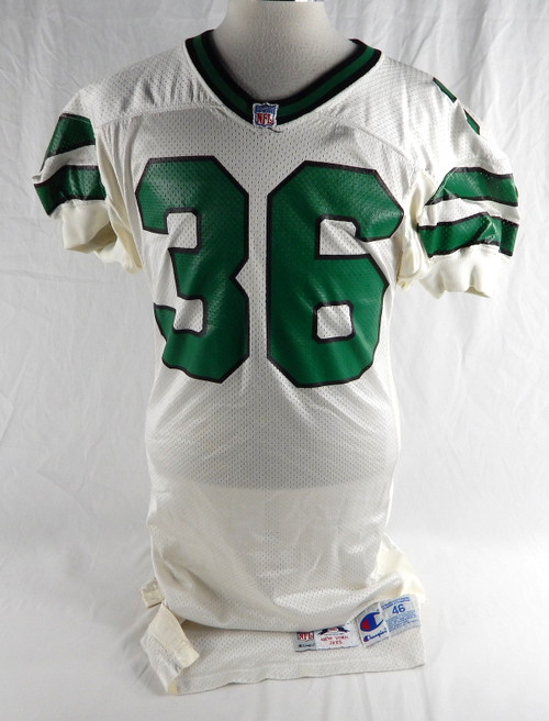 1993 New York Jets Craig Mitter #36 Game Issued White Jersey 46 155