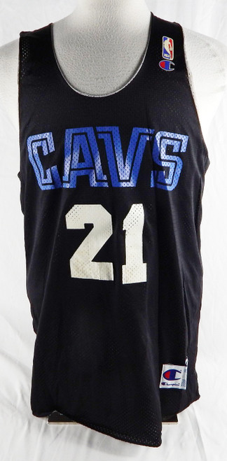 1990s Cleveland Cavaliers #21 Game Issued Black Practice Jersey XL 035