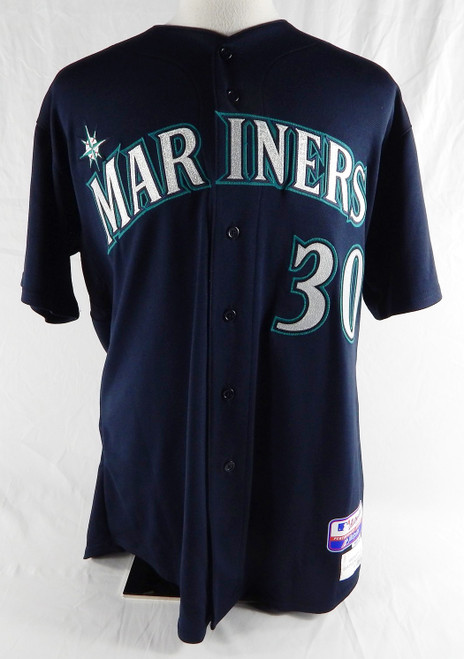 2010 Seattle Mariners David Pauley #30 Game Used Navy Jersey 48 045