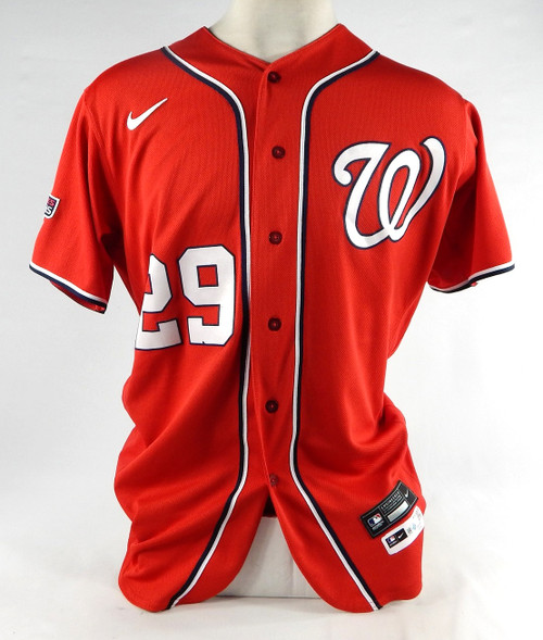 2020 Washington Nationals Yadiel Hernandez #29 Game Issued Used Red Jersey WS C