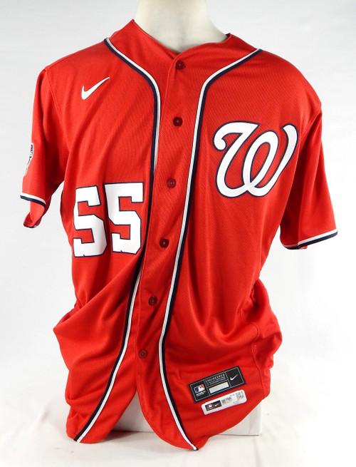 2020 Washington Nationals Roenis Elias #55 Game Issued Red Jersey World Series C