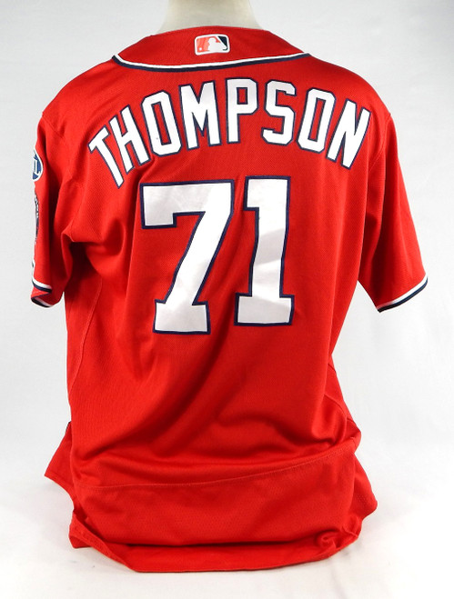 2023 Washington Nationals Mason Thompson #71 Game Issued Pos Used Red Jersey 9