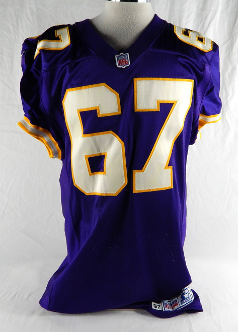 1997 Minnesota Vikings Jay Humphrey #67 Game Issued Purple Jersey 48 145