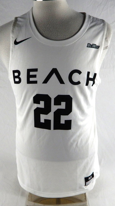2021-22 Long Beach State Beach Traone #22 Game Used White Jersey Basketball M 6