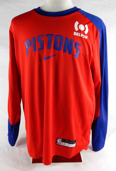 2024-25 Detroit Pistons Jaden Ivey #23 Game Used Red Long Sleeve Shoot Shirt L 9