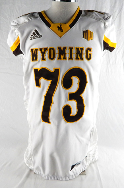 2018 Wyoming Cowboys #73 Game Issued Pos Used White Jersey XL 478
