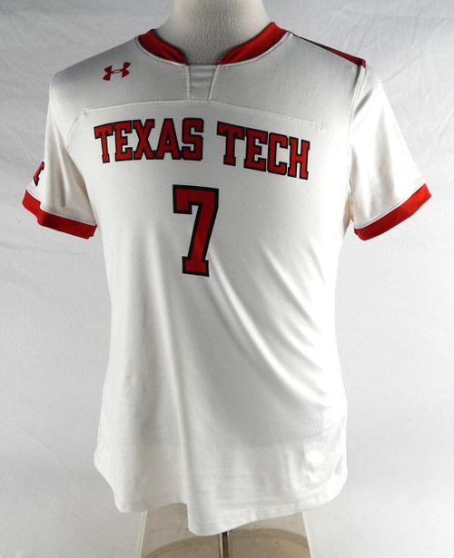 Texas Tech Red Raiders #7 Game Used White Jersey Womens Soccer L 146