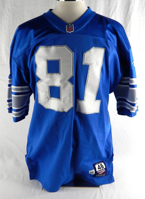 1995 Detroit Lions #81 Game Issued Blue Jersey 46 210