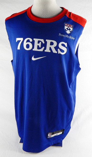 2024-25 Philadelphia 76ers Ricky Council IV #14 Game Used Blue Tank Shirt L 872