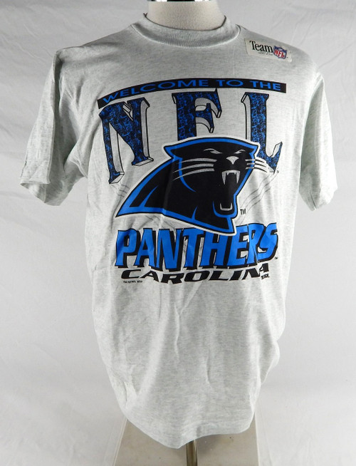 1990s Carolina Panthers # Authentic Grey Shirt Welcome To the NFL L 111
