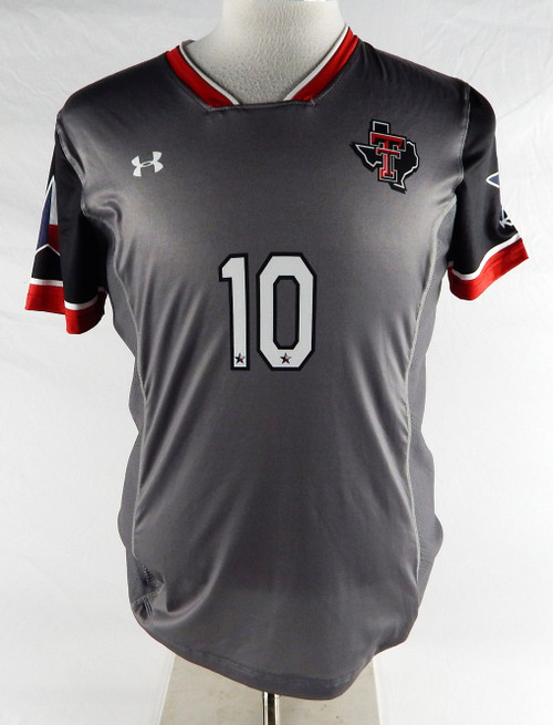 2021 Texas Tech Red Raiders #10 Game Used Grey Jersey Womens Soccer L 698