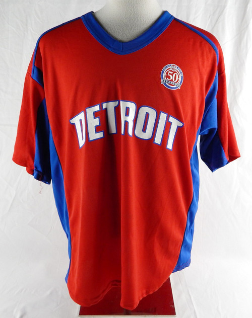 Detroit Pistons Chauncey Billups #1 Authentic Sign Red Shooting Shirt 50th A 2