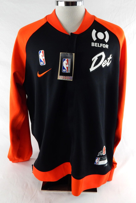 2024-25 Detroit Pistons Game Issued Black Warm Up Jacket Bad Boys City L 126