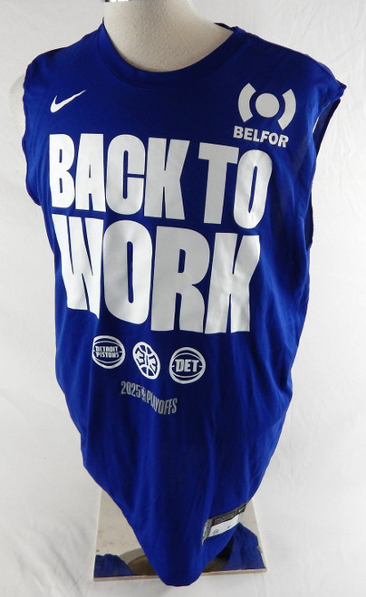 2024-25 Detroit Pistons Lindy Walters #43 Game Used Blue Tank Shirt Playoffs XL1