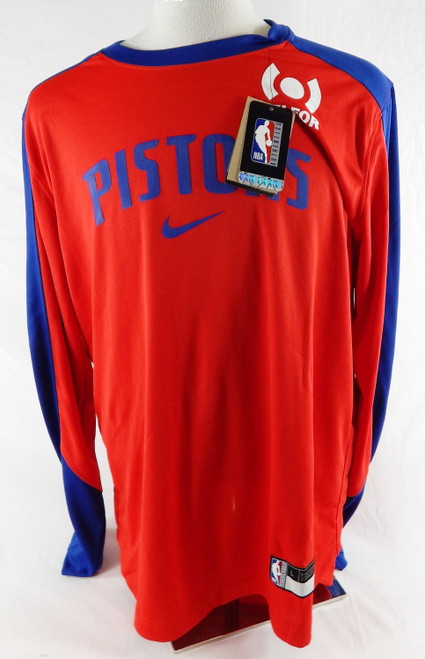 2024-25 Detroit Pistons Game Issued Red Shooting Shirt L 183