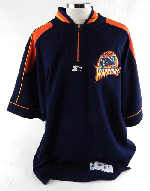 1997-99 Golden State Warriors Game Issued Navy Shooting Shirt 2XL 859