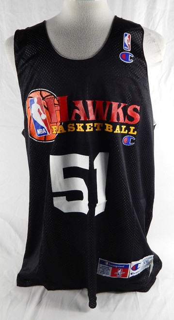 1990s Atlanta Hawks #51 Game Issued Black Practice Jersey XXL 548