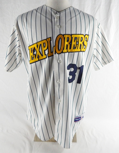 2000s La Salle Explorers #31 Game Used White Pinstripe Jersey  500