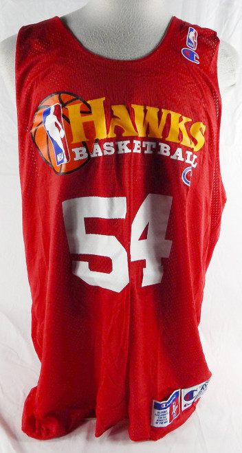 1990s Atlanta Hawks #54 Game Issued Red Practice Jersey XXXL 519