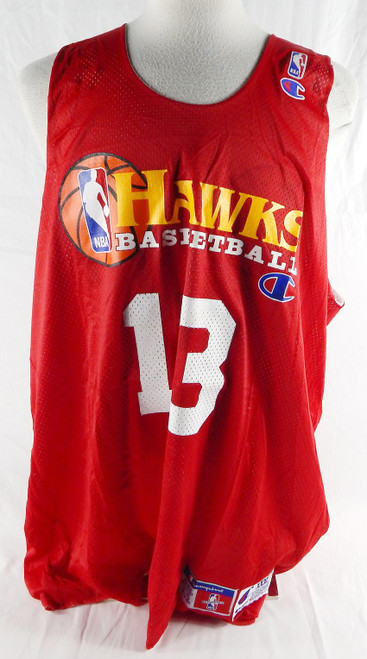 1990s Atlanta Hawks #13 Game Issued Red Practice Jersey XXXL 513