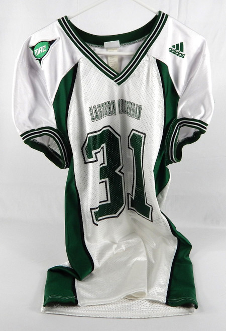 Eastern Michigan Eagles #31 Game Used White Jersey Scholar Baller Patch M 227