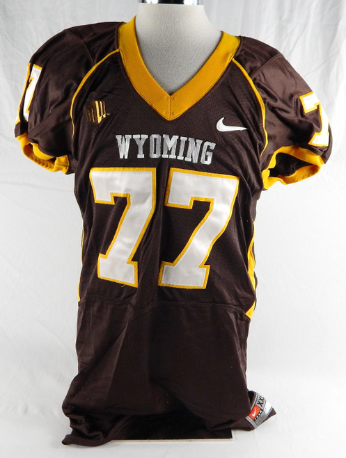 2012-13 Wyoming Cowboys Connor Rains #77 Game Used Brown Jersey Football XXL 40