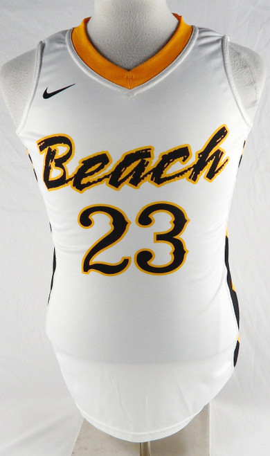 2012-13 Long Beach State 49ers #23 Game Issued P Used White Jersey Basketball 5