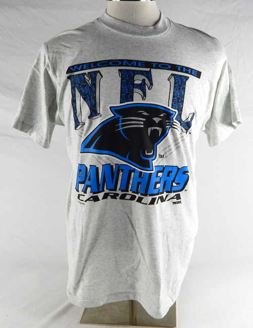 1990s Carolina Panthers # Authentic Grey Shirt Welcome To the NFL L 095
