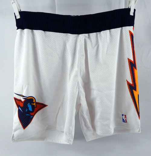 1990s Golden State Warriors Game Issued White Shorts Lightning Bolt 40 092