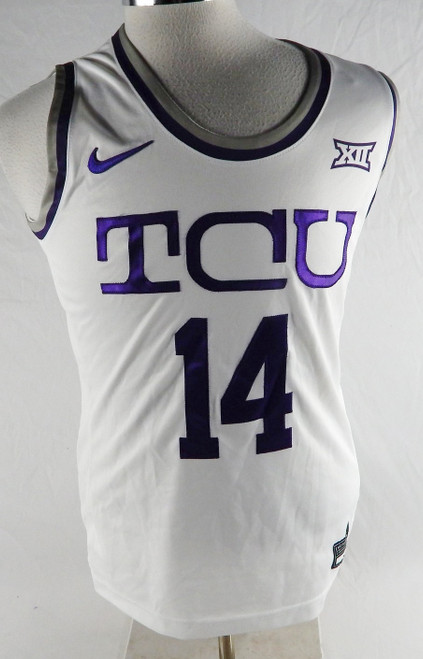 2022-23 Texas Christian Frogs #14 Game Used White Jersey Womens Basketball L 731