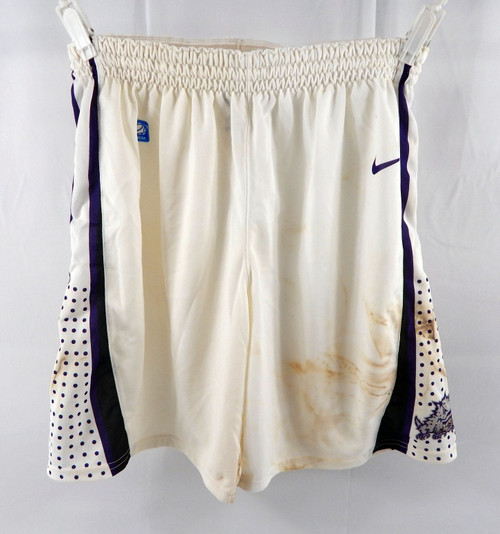 2013-14 Texas Christian TCU Horned Frogs Game Issued White Shorts L 453