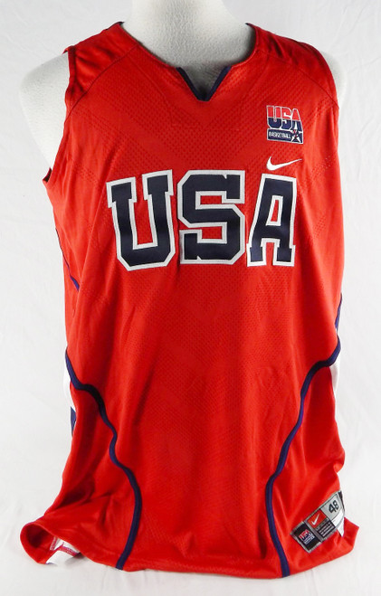 2006-07 Team USA Basketball Blank Game Issued Red Jersey 48 721