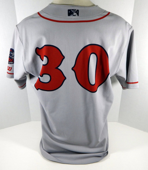 2018-19 Pawtucket Red Sox Adam Lind #30 Game Used Grey Jersey 71